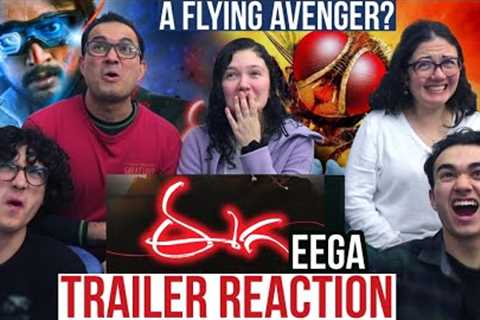 EEGA TRAILER REACTION! | SS Rajamouli | MaJeliv Indian Reactions | a flying avenger? Okay.