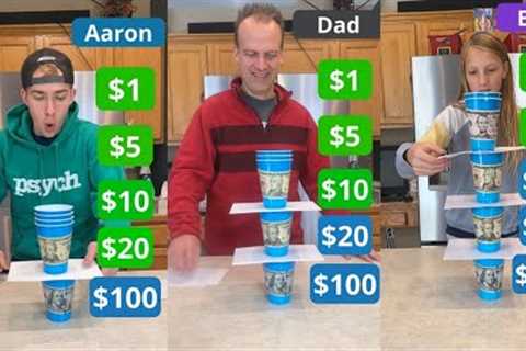 family Cup Stacking game 💰Family Christmas Dollar game #christmastree #games #christmas #trending