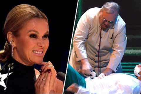 MAD SCIENTIST SAWS A MAN IN HALF Live in a HORRIFIC Audition! | Magician's Got Talent