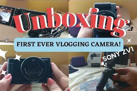 UNBOXING MY FIRST EVER VLOGGING CAMERA! (SONY ZV1) special gift + camera test 😍 || justjessah
