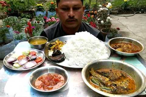 Flower Garden e Nice Lunch | Chapila Khoira Mach | Chicken Curry | Dal | Tomato Chutney