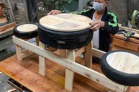 Creative Inspirational Woodworking Recycling Ideas // Incredible Outdoor Cafe Tables And Chairs