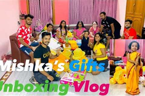 Mishka's Birthday Gifts Unboxing || lots of gifts ❤️ #happiness #trending #trend #girlchild