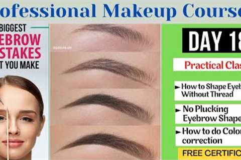 Day 18 Professional Makeup Course How To Fill eyebrows Easily || How to Use Color Corrector