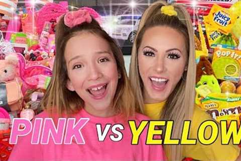 YELLOW VS PINK NO BUDGET SHOPPING CHALLENGE! 💛💗