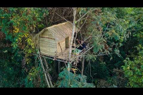 Girl Build The Most Beautiful Bamboo Tree House by Ancient Skills