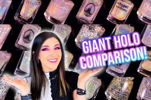 GIANT Holo Nail Polish Topper Comparison! Linear, Scattered, &amp; Flakie Holo!  || KELLI MARISSA