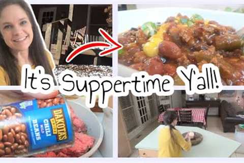 PERFECT Rainy Day Dinner! | NEW Southern Style Three Bean Chili | Southern Family Cooking