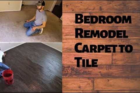 How to Remove Old Carpet- Carpet to Tile Remodel - Timelapse of Install