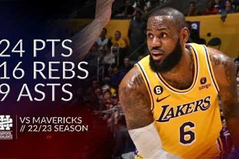 LeBron James 24 pts 16 rebs 9 asts vs Mavericks 22/23 season