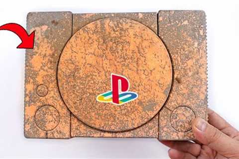 The $1 junk Sony PlayStation 1 restoration - Vintage Console repair - ASMR