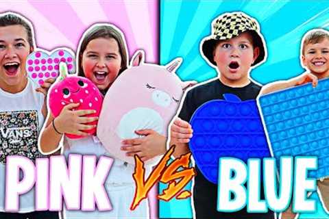 PINK VS BLUE FIDGET SHOPPING CHALLENGE!! 💗NO BUDGET💙 | JKREW