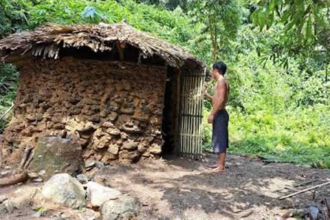 Full Video: 365 Days Build a house stone hut, cooking, survival, primitive skills, green forest life
