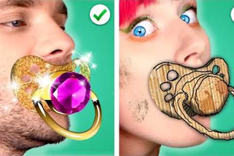 Mom VS Dad | Rich VS Poor Parenting Hacks by Kaboom Go