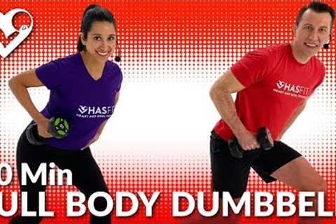 30 Min Full Body Workout at Home with Dumbbells - Total Body Strength Training Workouts with Weights