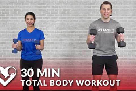 Total Body Workout with Dumbbells – 30 Minute Full Body Workouts with Weights Home Strength Training