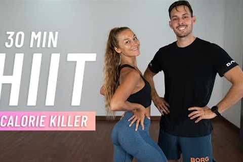 30 MIN FULL BODY HIIT Workout For Fat Burn &amp; Cardio | Burn 500 Calories (No Repeat, No..