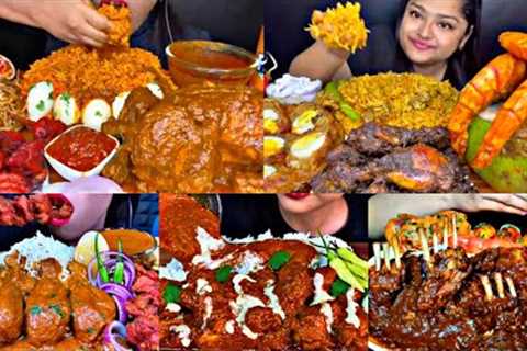 ASMR EATING BUTTER CHICKEN, MALAI PRAWNS, EGGS, MUTTON | BEST INDIAN FOOD MUKBANG |Foodie India|
