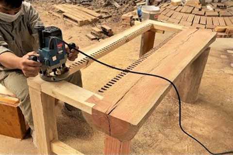 Techniques In Woodworking // The Delicate Combination Of A Skilled Carpenter Creates A Unique Table