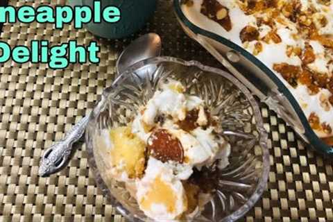 Pineapple Crush Delight| No Bake Pineapple Brittle Dessert| Quick Dessert Recipe