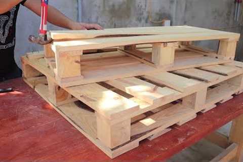 Woodworking Project From Pallet Wood // How To Make A Great Planter Shelves That Can Be Easily Moved
