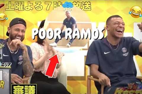 Mbappe and Neymar DESTROYING Ramos at Shooting Challenge in Japanese Show 😭🔥 #mbappe #neymar..