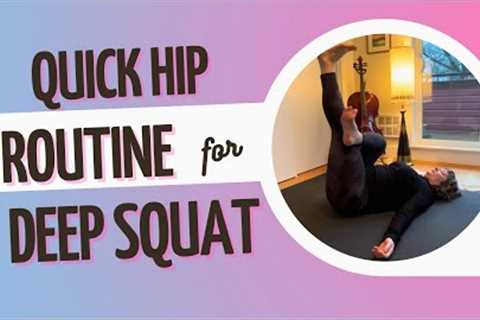 Train your deep squat with Somatics and restorative yoga props