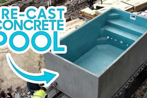 Crane in Pre-Fab CONCRETE POOL - Cheaper! + 2 Day Install!