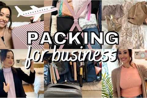 WHAT I PACKED FOR MY 5 DAY BUSINESS TRIP ✈️ (plus outfit &amp; makeup ideas)