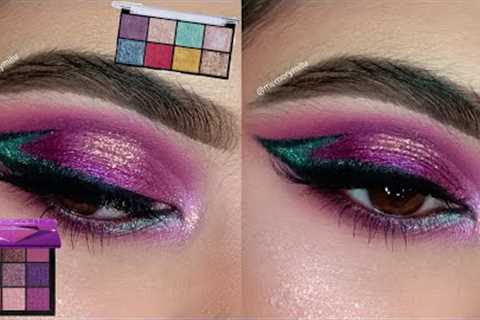 SPARKLY COLORFUL EYE MAKEUP TUTORIAL | memorymitu | Huda beauty amethyst obsessions palette