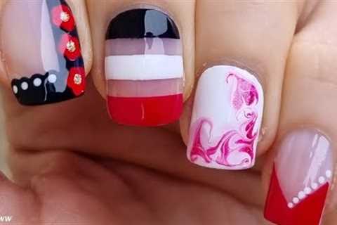 Fun Nail Art Designs / Nail Tutorial For Beginners In Red, Black &amp; White / Nails 2023