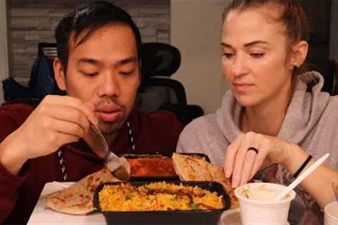 INDIAN FOOD MUKBANG - CHICKEN TIKKA MASALA, LAMB BIRYANI &amp; PARATHAS