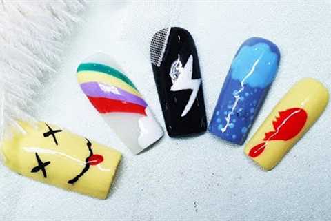 Easy Nail Ideas - Manicure tutorial with a variety of colorful nails in one long video