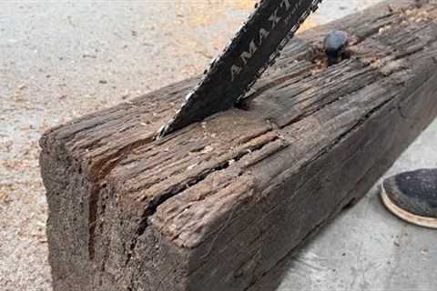 Recycling Of Railway Sleepers // Build A Table Out Of 123-Year-Old Railroad Sleepers