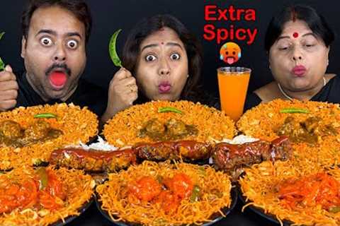 EXTREME Spicy Noodles🔥Chilli Chicken, Schezwan Rice, Manchurian Indian Street Food Eating Challenge