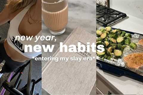 [vlog] new year; new habits! healthy dinner, gym workout &amp; new books