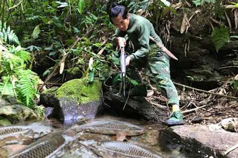 Survival, Skills, Gun Crafting - Stream Fish Hunting &amp; Cooking, Alone Survival, Wilderness..