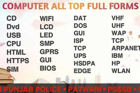 COMPUTER ALL TOP FULL FORMS| GOVT . Job Exam Preperation | ICT COMPUTER Short Form Class | new Class