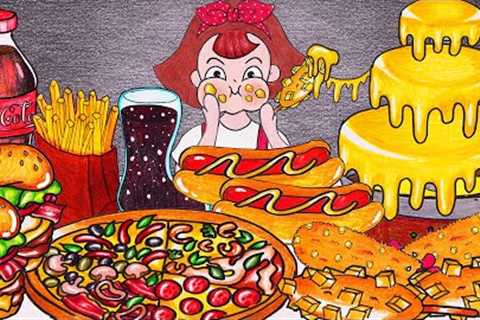 FAST FOOD Mukbang || Animation Mukbang - Stop Motion Paper