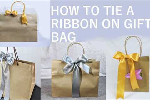 How to make a Bow | Ribbon bow | Bow making | How to tie a ribbon on gift bag #closegiftbag