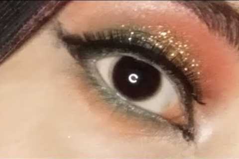 Green Golden Glitter Party Eye Makeup Tutorial || Simple and Quick Makeup || Ramsha Khan #eyemakeup