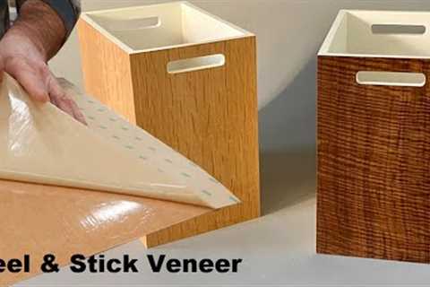 Make a Wooden Waste Basket - Peel and Stick Veneer - How to Woodworking