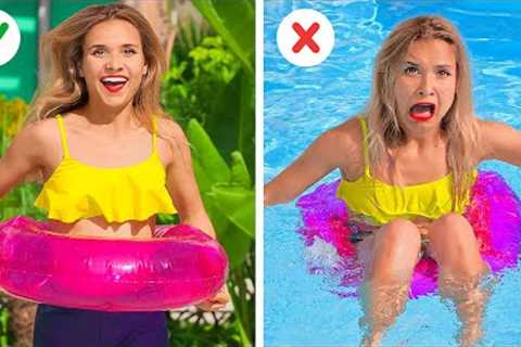 COOL IDEAS FOR YOU NEXT BEACH TRIP | RICH vs BROKE Summer Hacks You Need To Try! By 123 GO! SCHOOL