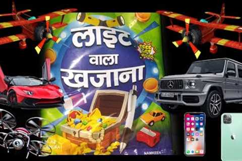 Snacks With  Free Gifts Inside | Unboxing and Fun Review, Airoplane Car Light LaserLight, Everything