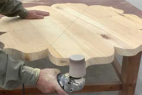 Amazing Siklful Woodworking - Beautiful Flower Shaped Art Table Design