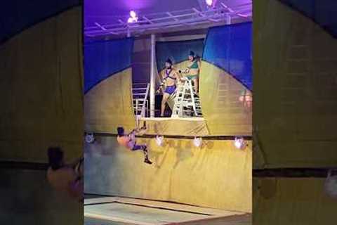 OMG THAT FALL, &amp; it was on purpose! 🤯 #cruise #vacation #aquashow #cruiseship #performance