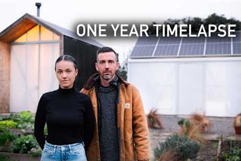 Building Our Solar House for Off Grid Cabin..Start to Finish (1 Year TIMELAPSE)