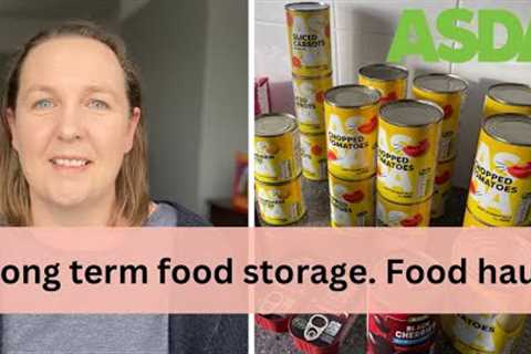 Building a long term food storage on a budget. UK Cost of lving prepping &amp; Asda grocery haul.