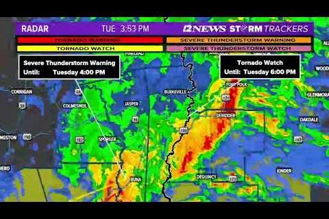 Severe weather passing through Southeast Texas Tuesday afternoon into evening