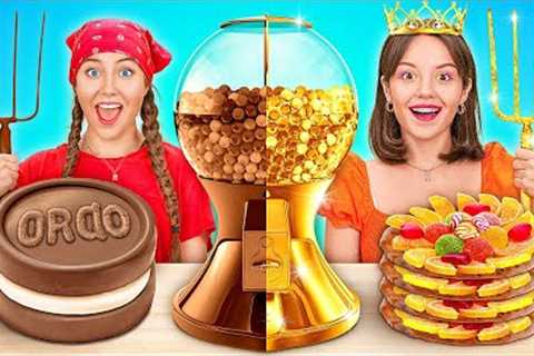 CITY GIRL VS VILLAGE GIRL COOKING CHALLENGE || Expensive VS Cheap FOOD Battle! Hacks by 123 GO!